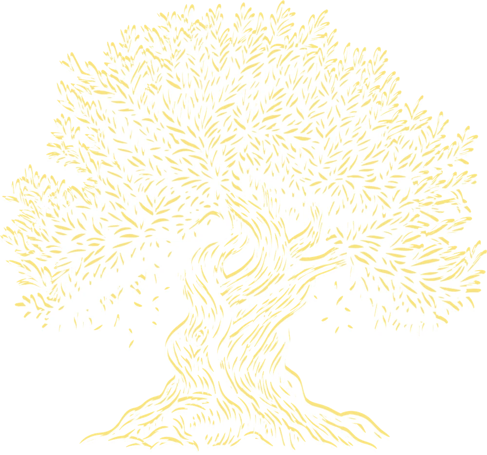 A gold tree with deep roots